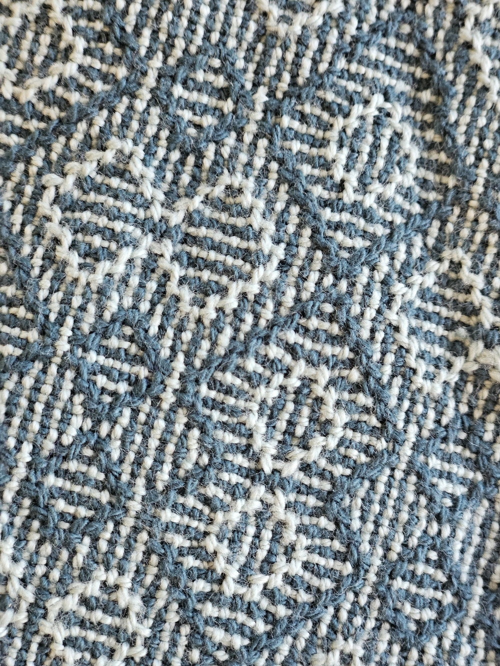 Blue Geometric Woven Kitchen Towel - Picture 2 of 6